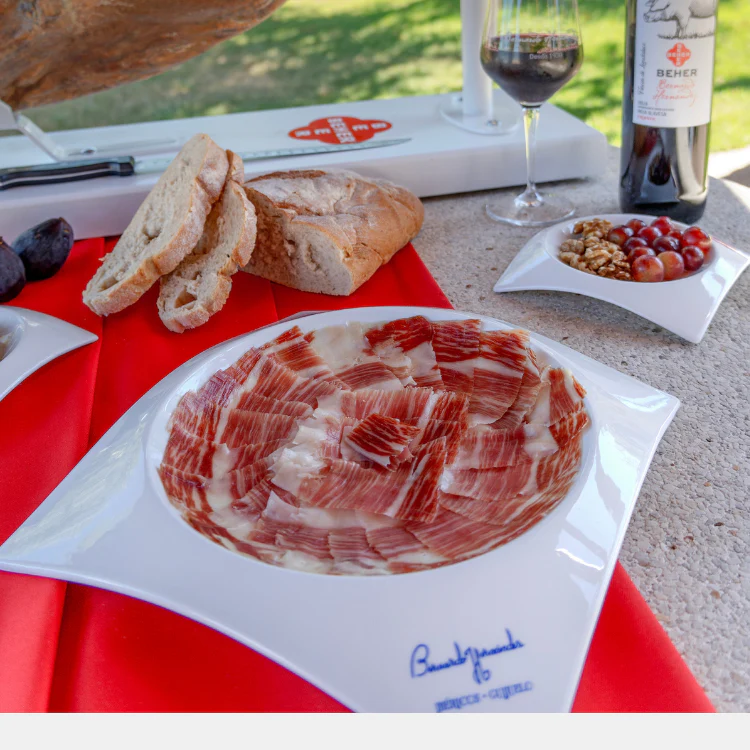 Hand Knife-Sliced Plate 100% Ibérico Ham (Jamón) – World’s Most Awarded, Naturally Cured in Mountains for 4 Years – Plate 1.5 oz - Image 5